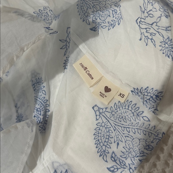 ALIX OF BOHEMIA Rhiannon Blue Lilac Blouse Top Sz XS Boho Blue & White Button Up - Picture 8 of 12